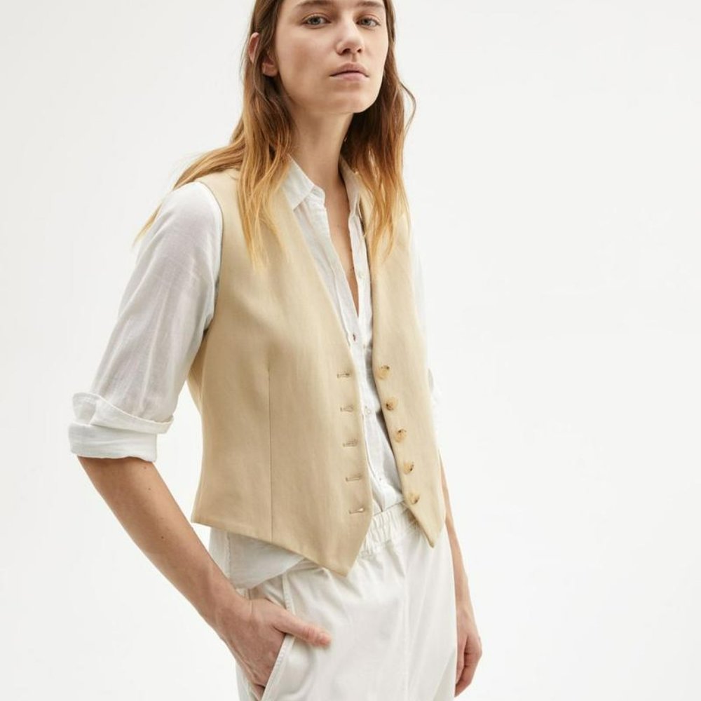 Nili Lotan Angelina Vest in Khaki - Picture 2 of 3